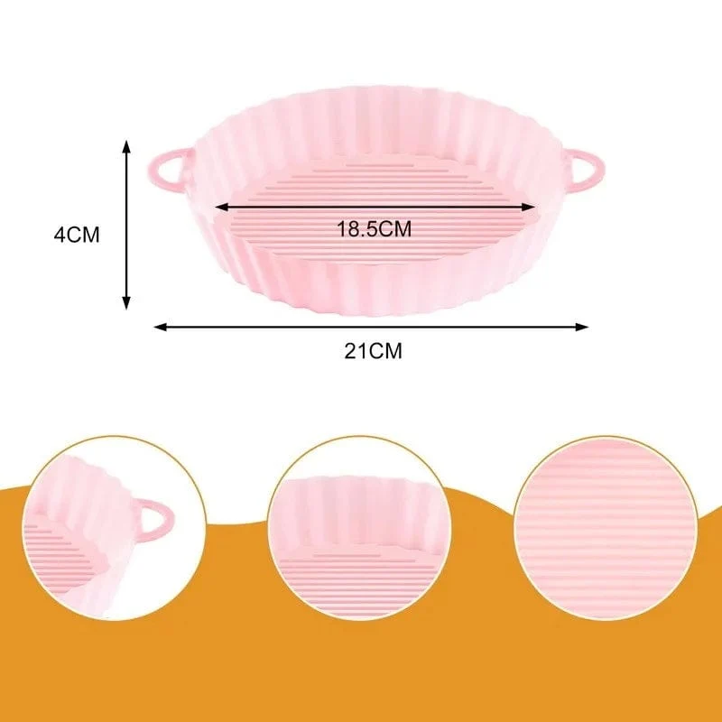 Panier de Cuisson en Silicone pour Air Fryer (18,5x21x4 cm)