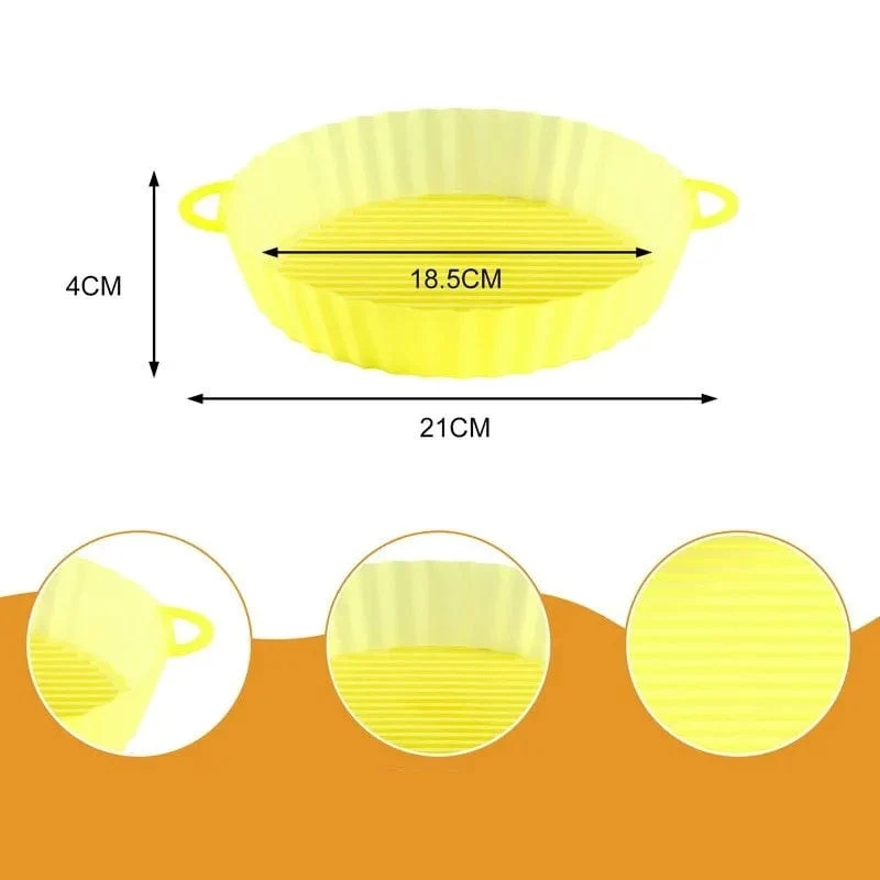 Panier de Cuisson en Silicone pour Air Fryer (18,5x21x4 cm)