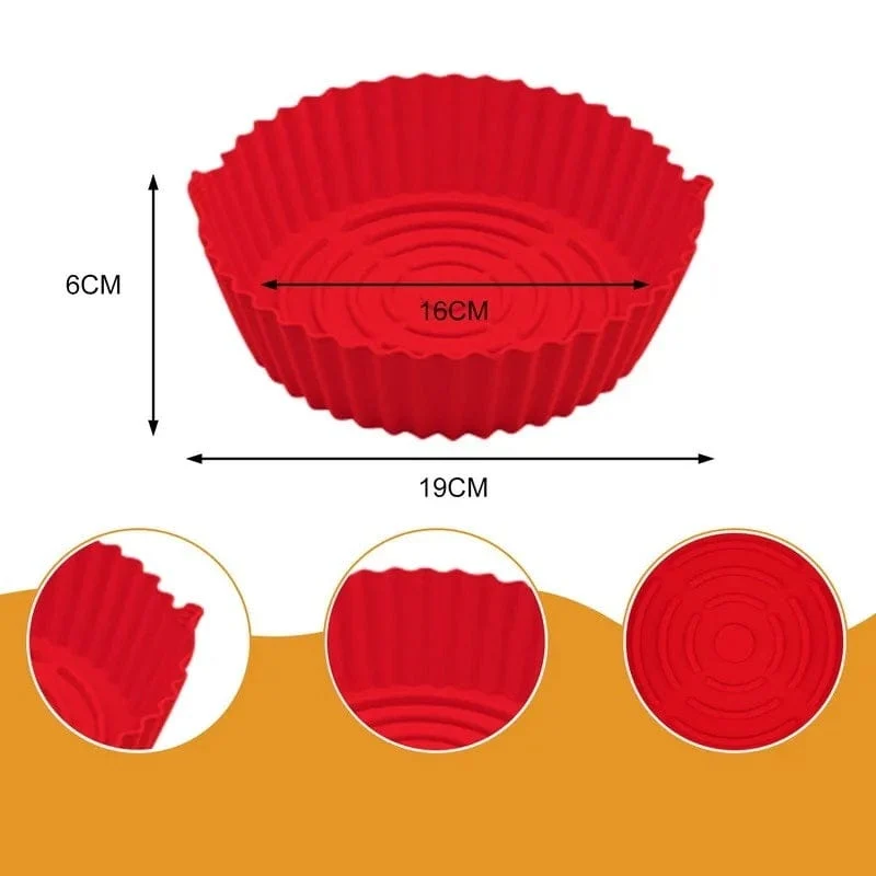 Panier de Cuisson en Silicone pour Friteuse sans Huile (16x19x6 cm)