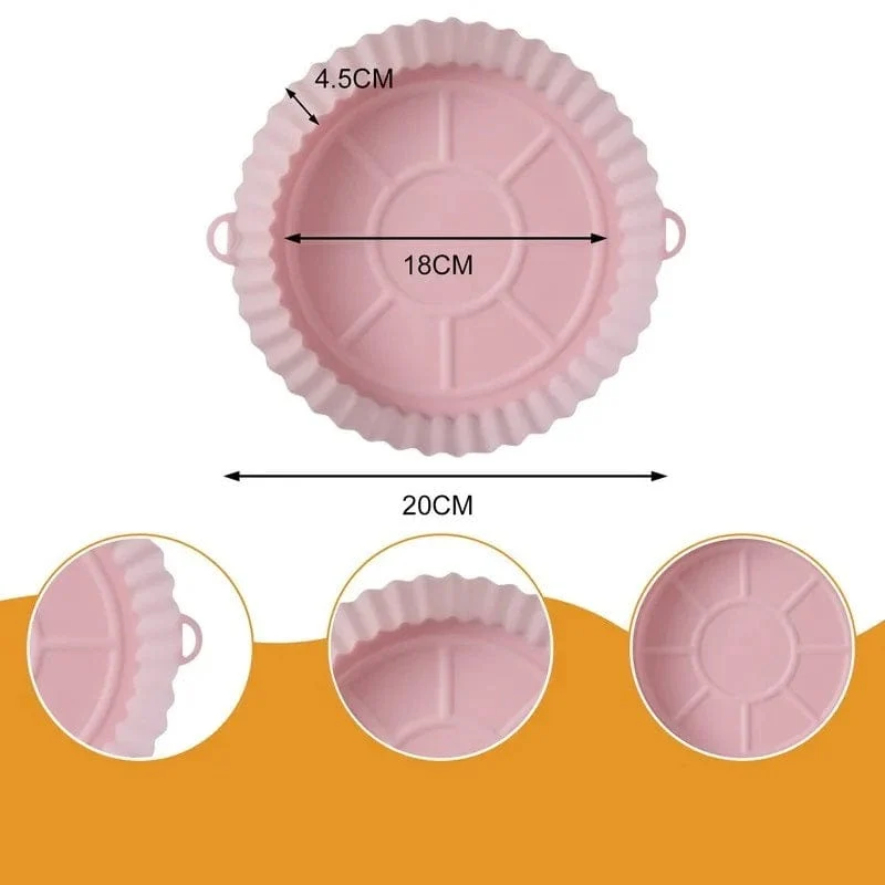 Panier de Cuisson en Silicone pour Air Fryer (18x20x4,5 cm)