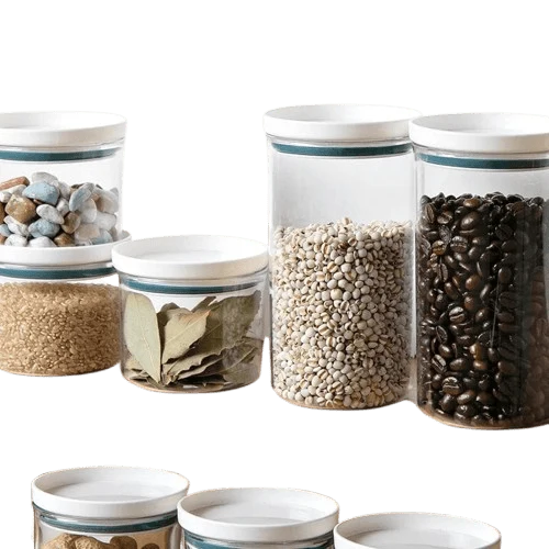 Lot de 4 Boîtes Hermétiques Transparentes avec Joint Coloré