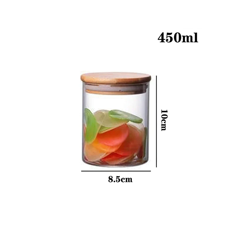 Bocaux en verre avec couvercles en bambou