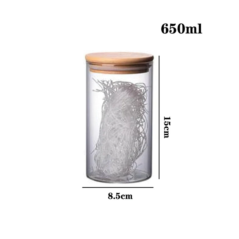 Bocaux en verre avec couvercles en bambou