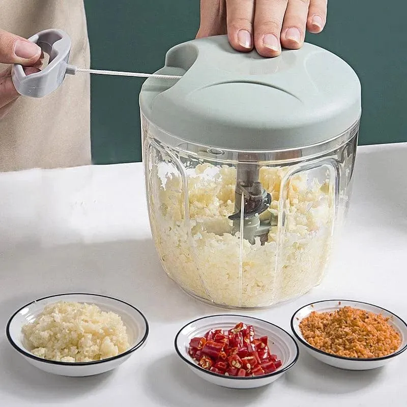 Hachoir Manuel à Corde 900 ml — Ail, Oignon, Herbes, Légumes