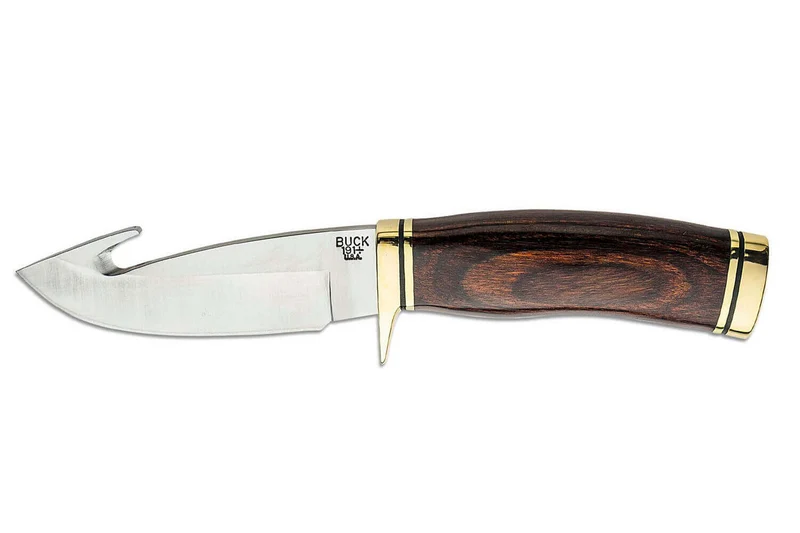 Couteau Buck 191 Zipper 0191BRG lame guthook 10,5cm manche bois de noyer + étui cuir
