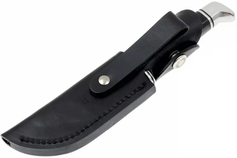 Couteau Buck 103 Skinner 0103BKS lame 10,2cm manche résine phénolique noir/alu avec étui en cuir