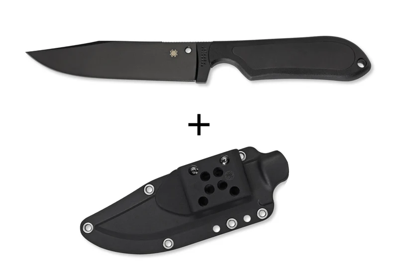 Couteau Spyderco Street Bowie FB04PBB lame noire 12,8cm manche nylon et fibre de verre + étui Kydex