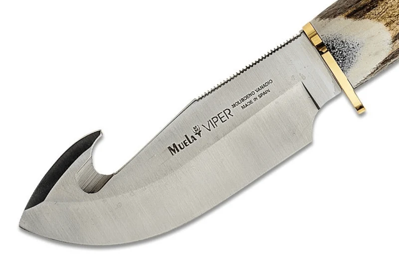 Couteau Muela Viper 9215 lame 11cm manche en bois de cerf + étui en cuir