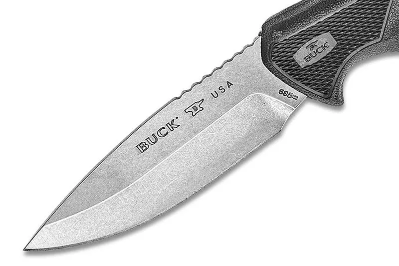 Couteau Buck 684 Bucklite Max II Large 0685BKS lame 10,2cm manche caoutchouc noir + étui polyester