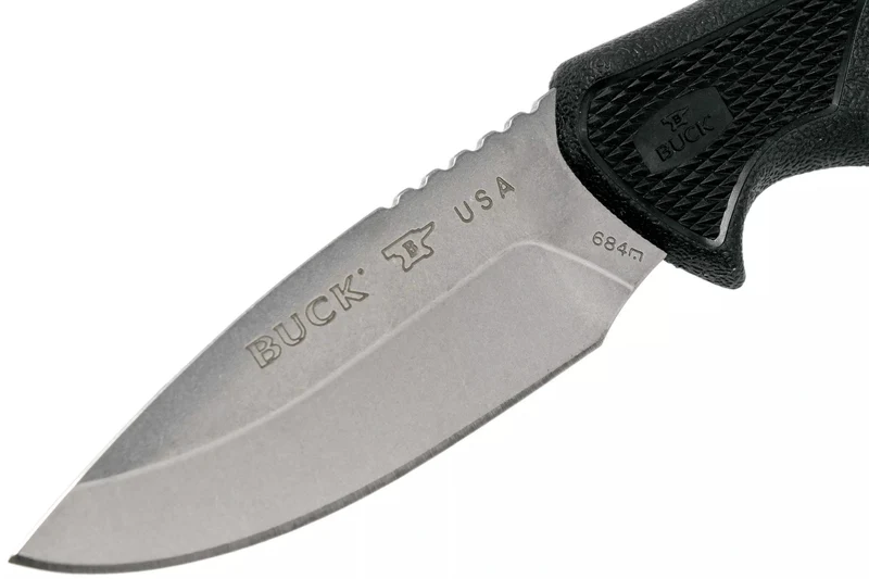 Couteau Buck 684 Bucklite Max II Small 0684BKS lame 8,3cm manche caoutchouc noir + étui polyester