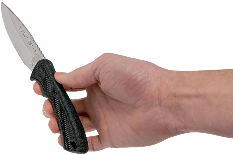 Couteau Buck 684 Bucklite Max II Small 0684BKS lame 8,3cm manche caoutchouc noir + étui polyester