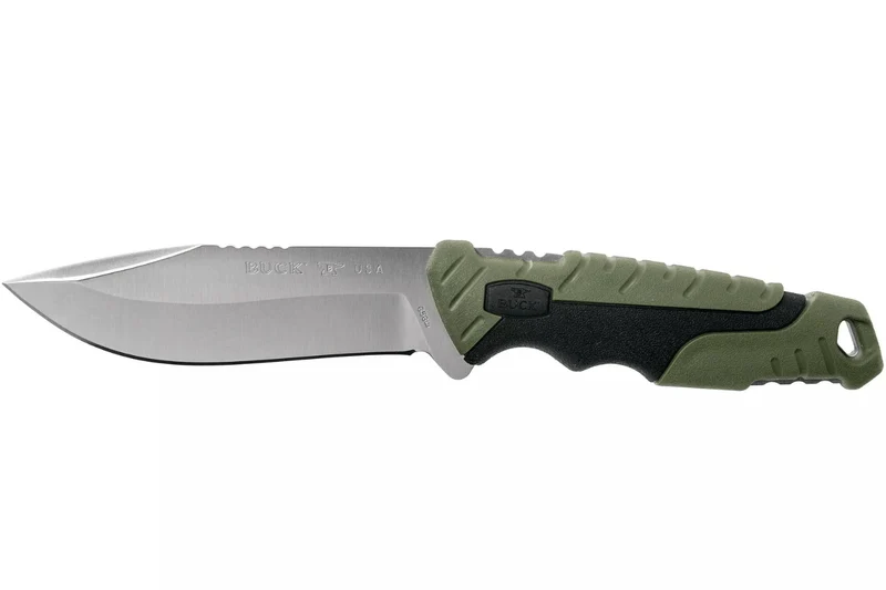 Couteau Buck 656 Pursuit Large 0656GRS lame 11,4cm manche nylon/fibres de verre vert + étui polyester