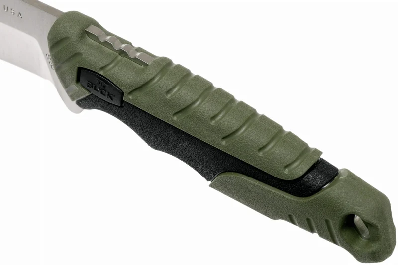 Couteau Buck 656 Pursuit Large 0656GRS lame 11,4cm manche nylon/fibres de verre vert + étui polyester