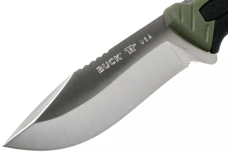 Couteau Buck 656 Pursuit Large 0656GRS lame 11,4cm manche nylon/fibres de verre vert + étui polyester