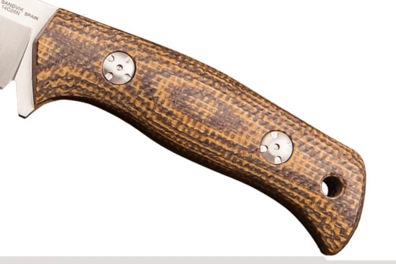 Couteau Muela Tuareg 10G 9334 lame 10cm manche en micarta jute marron et moutarde + étui en cuir