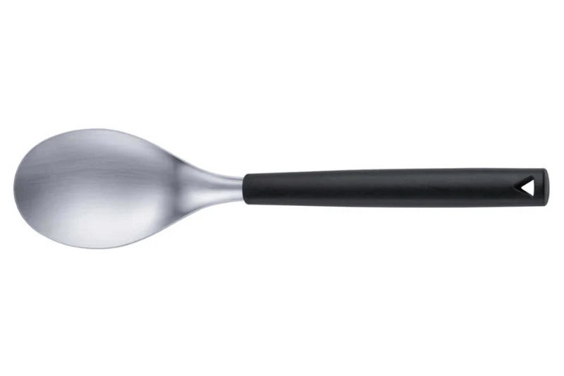 Set 2 couverts à salade Triangle en inox brossé et manche en polypropylène