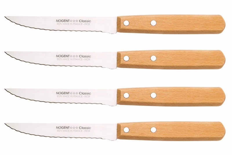Coffret 4 couteaux à steak Nogent Les Basiques manche en bois de hêtre