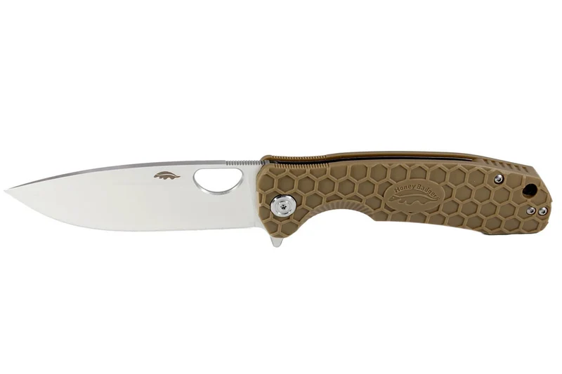 Couteau pliant Honey Badger Flipper D2 Large 01HO029 manche nylon / fibres de verre tan 11,7cm