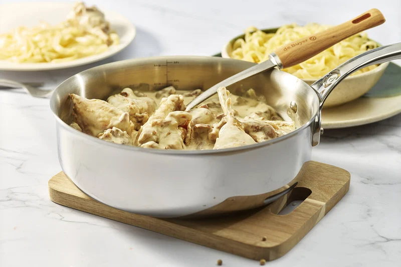 Sauteuse droite De Buyer Affinity en acier inoxydable 5 ply