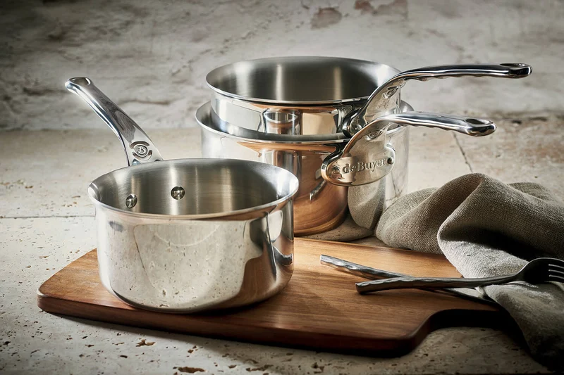 Set de 3 casseroles De Buyer Affinity en acier inoxydable 5 ply 16-18-20cm