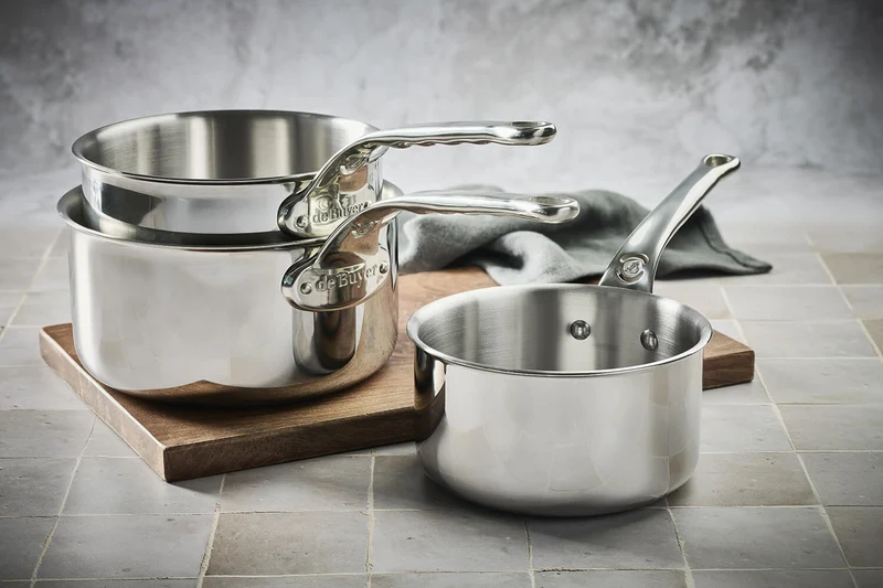Set de 3 casseroles De Buyer Affinity en acier inoxydable 5 ply 16-18-20cm