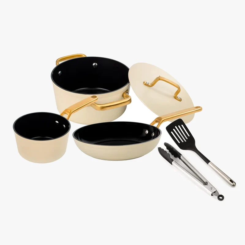Set 3 piezas Serie Samoa Iconic Beige + espátula ranurada y pinzas