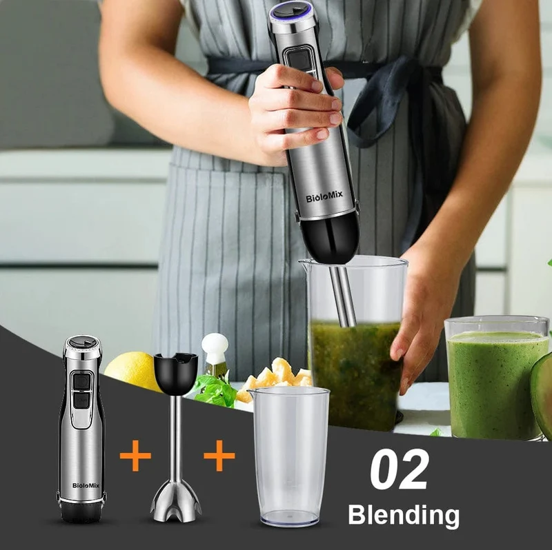 Mixeur Plongeant avec Récipients et Accessoires