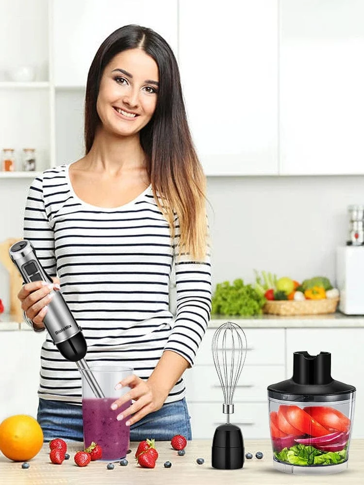 Mixeur Plongeant avec Récipients et Accessoires