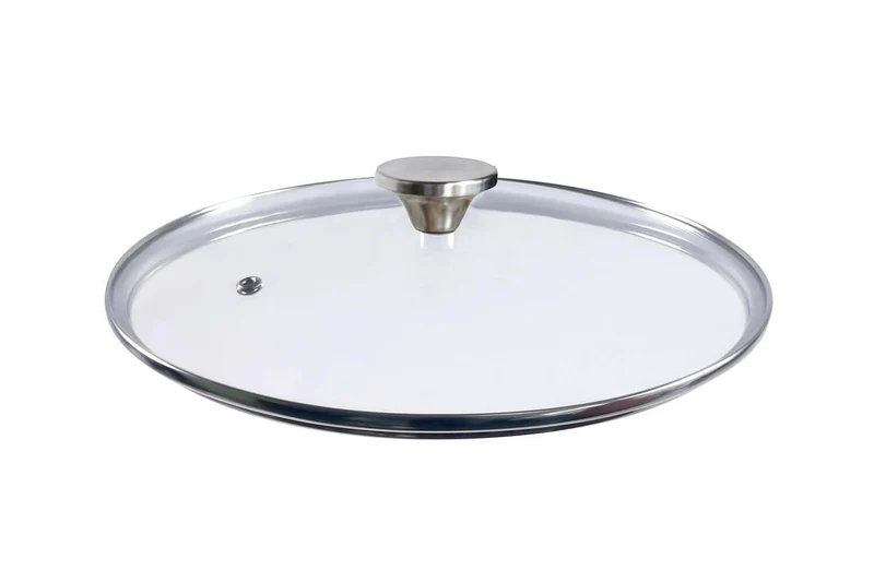 Couvercle en verre bombé Cookut à bouton en inox