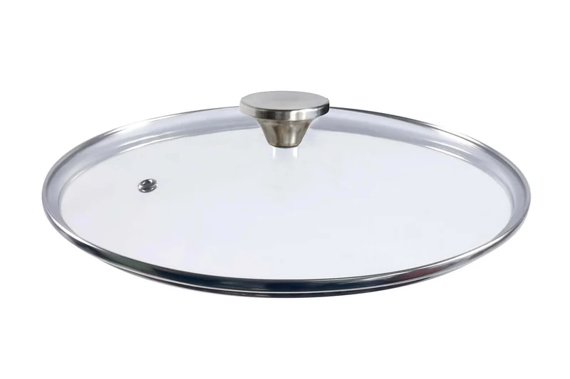 Couvercle en verre bombé Cookut à bouton en inox