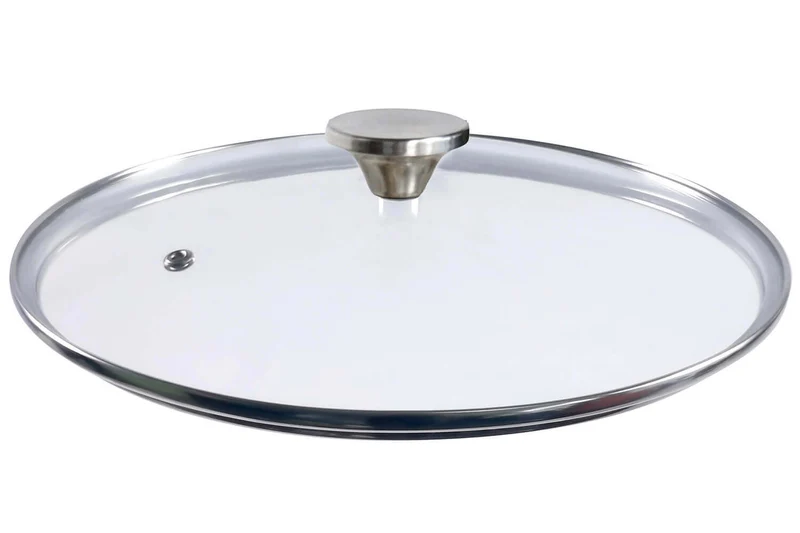 Couvercle en verre bombé Cookut à bouton en inox