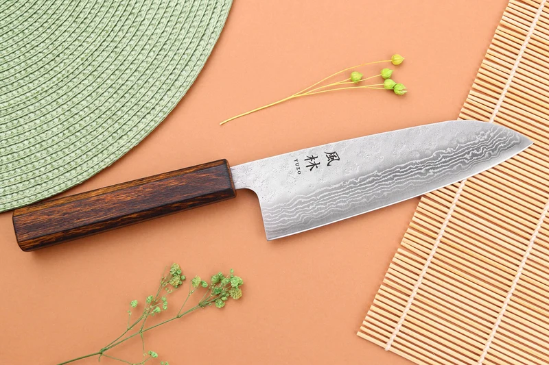 Couteau santoku 16,5cm japonais artisanal Yuzo Enju Damas 440C