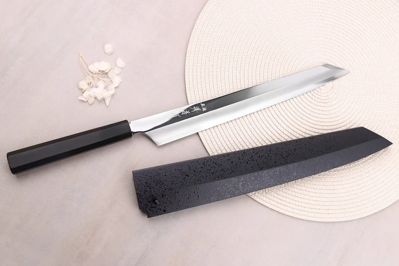 Couteau yanagiba kiritsuke 30cm japonais artisanal Sakai Takayuki Hien
