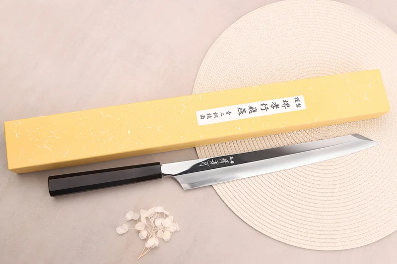 Couteau yanagiba kiritsuke 30cm japonais artisanal Sakai Takayuki Hien