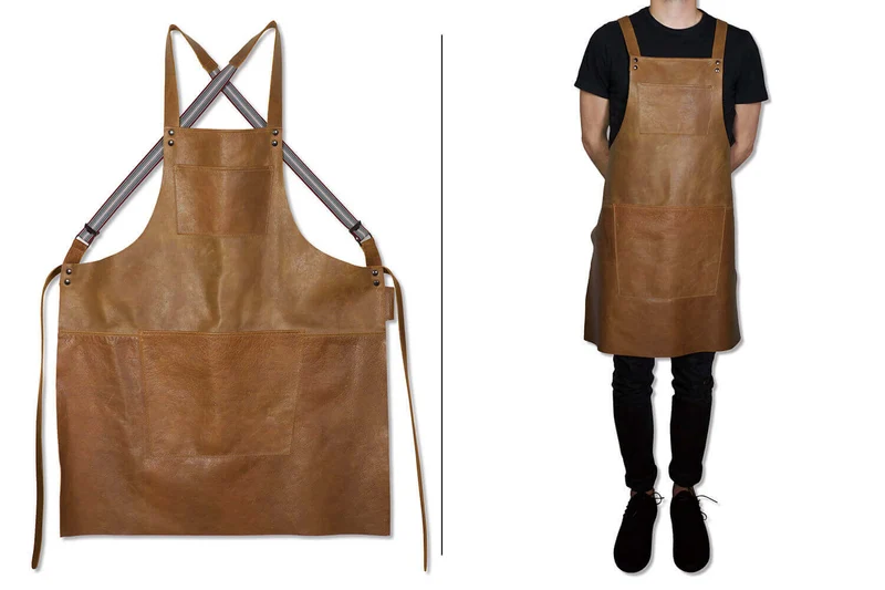 Tablier de cuisine à bretelles DutchDeluxes en cuir