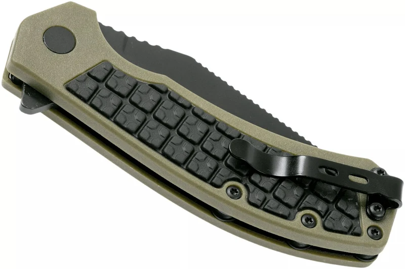 Couteau pliant Kershaw Faultline KS.8760 manche en nylon/fibres de verre surmoulé en caoutchouc vert 10,2cm