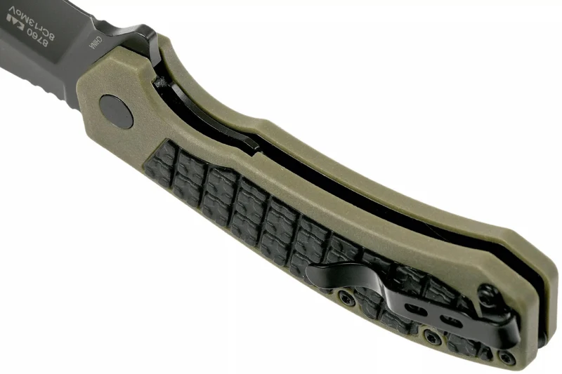 Couteau pliant Kershaw Faultline KS.8760 manche en nylon/fibres de verre surmoulé en caoutchouc vert 10,2cm