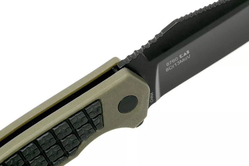 Couteau pliant Kershaw Faultline KS.8760 manche en nylon/fibres de verre surmoulé en caoutchouc vert 10,2cm