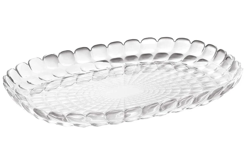 Plat de service transparent Guzzini Tiffany en acrylique 45x31x4,5cm