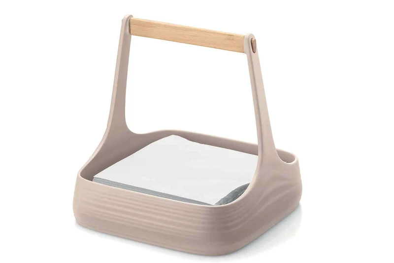 Organisateur de table blanc Guzzini Tierra en bouteilles recyclées 22x22x22,5cm
