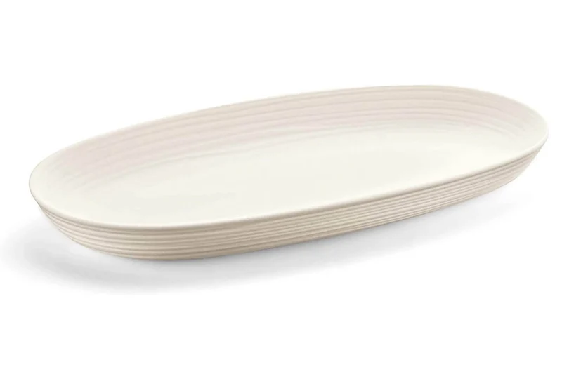 Plat de service blanc Guzzini Tierra en bouteilles recyclées 41x22,9x4,2cm