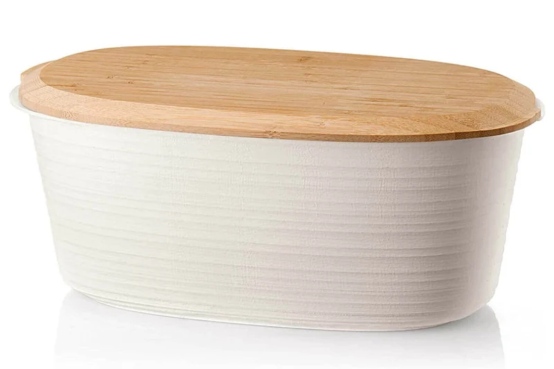 Boîte à pain blanche Guzzini Tierra en bouteilles recyclées et bambou