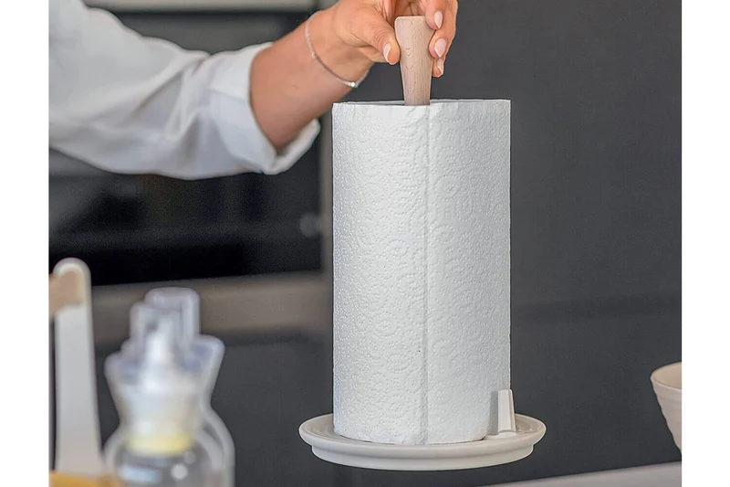 Porte essuie-tout blanc réglable Guzzini Tierra en bouteilles recyclées