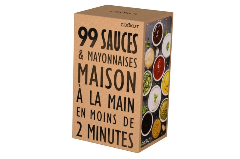 Coffret de fabrication de 99 sauces Cookut avec la recette + 1 Shaker gradué et 1 fouet tornado