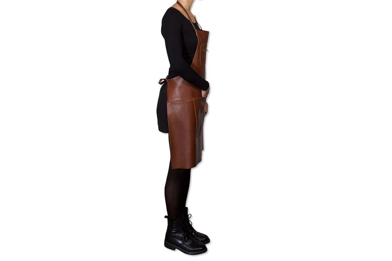 Tablier de cuisine DutchDeluxes en cuir avec poche à zip
