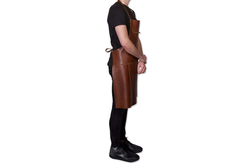 Tablier de cuisine DutchDeluxes en cuir avec poche à zip
