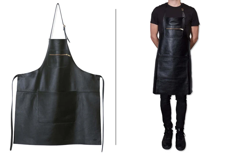 Tablier de cuisine DutchDeluxes en cuir avec poche à zip