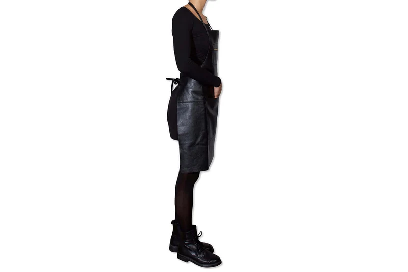 Tablier de cuisine DutchDeluxes en cuir avec poche à zip