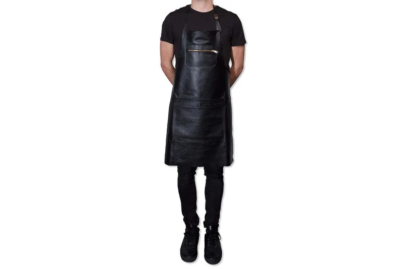 Tablier de cuisine DutchDeluxes en cuir avec poche à zip