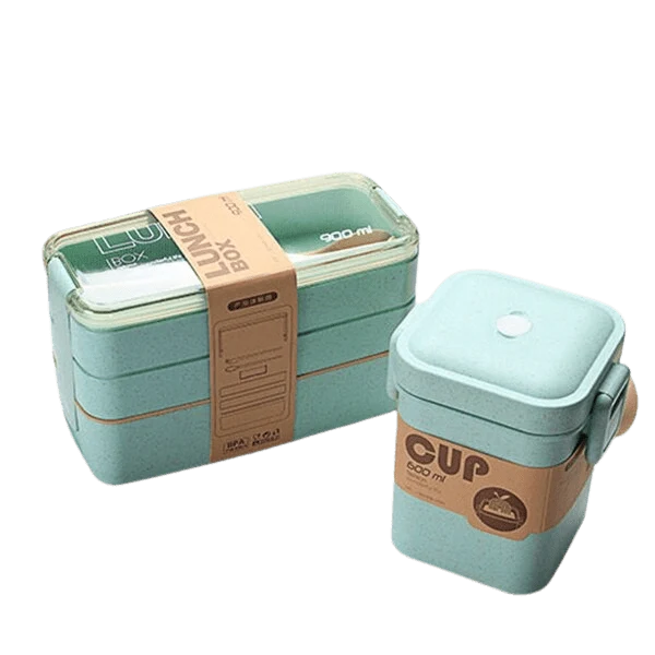 LunchBox Japonaise Multi-Compartiments avec Verre à Soupe